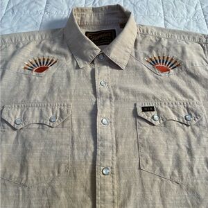Howler Brothers Beige Embroidered Casual Shirt